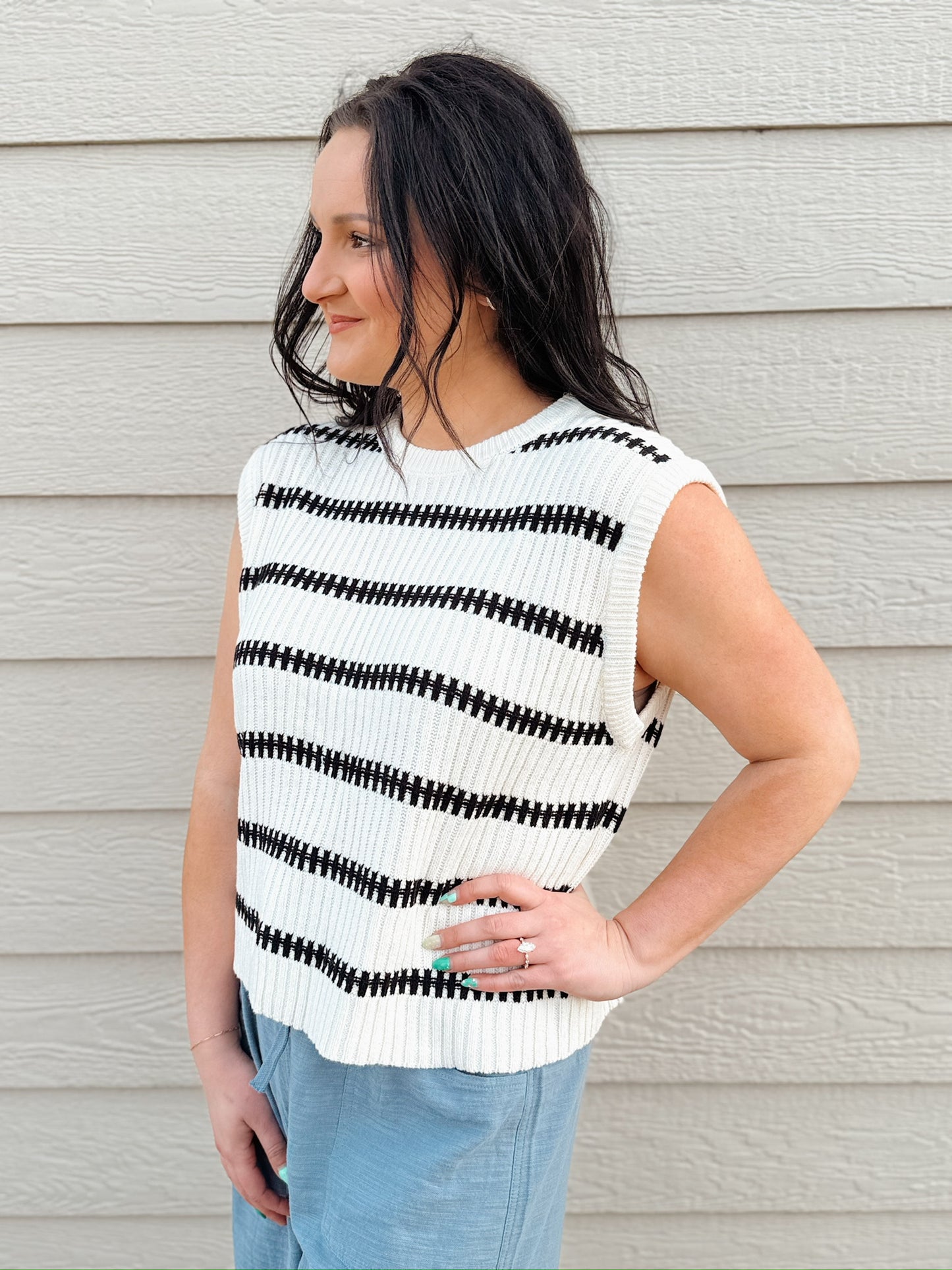 Knit Crew Neck Tank