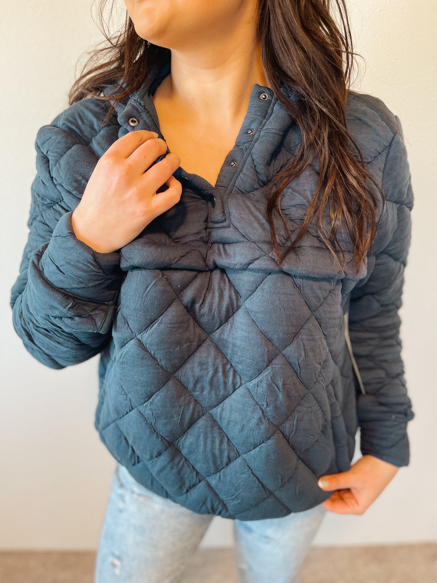 Mono B Quilted Fleece Pullover