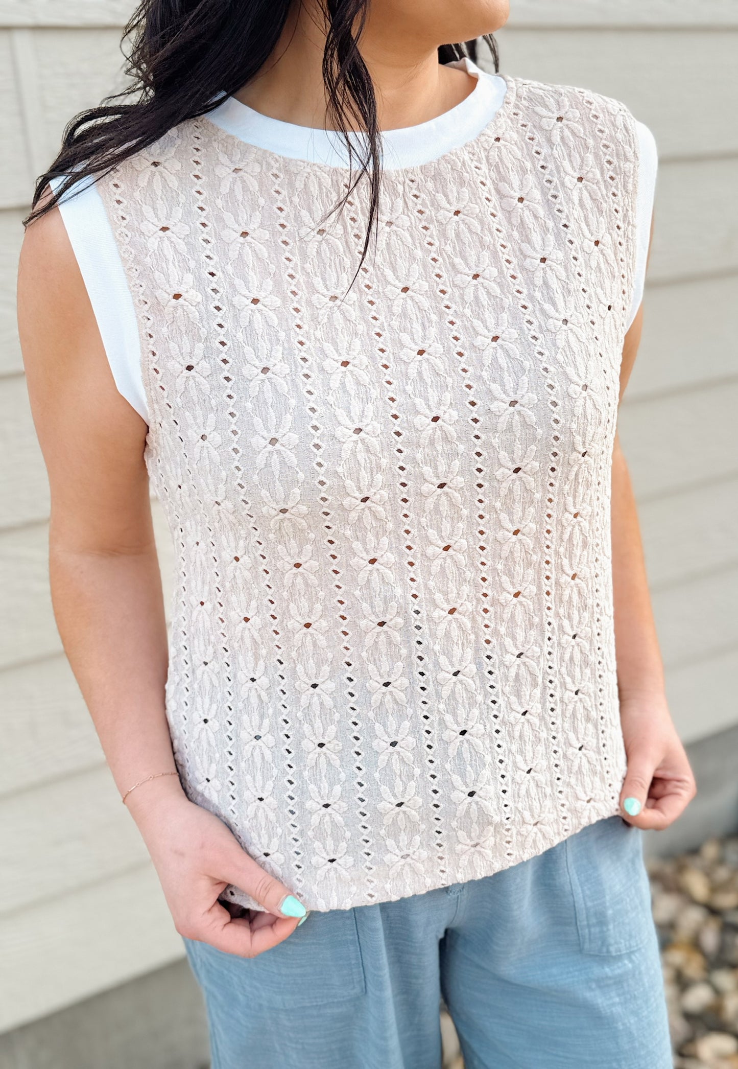 Floral Crew Neck Tank