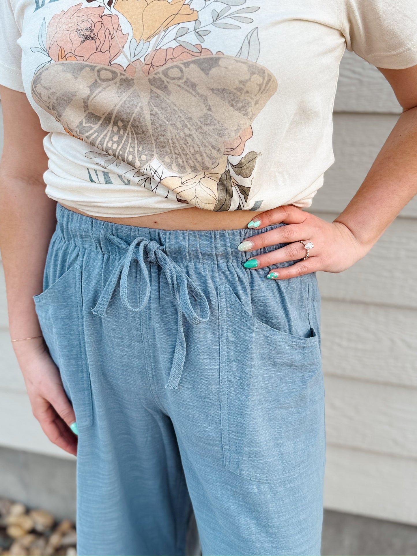 Frayed Wide Leg Pants