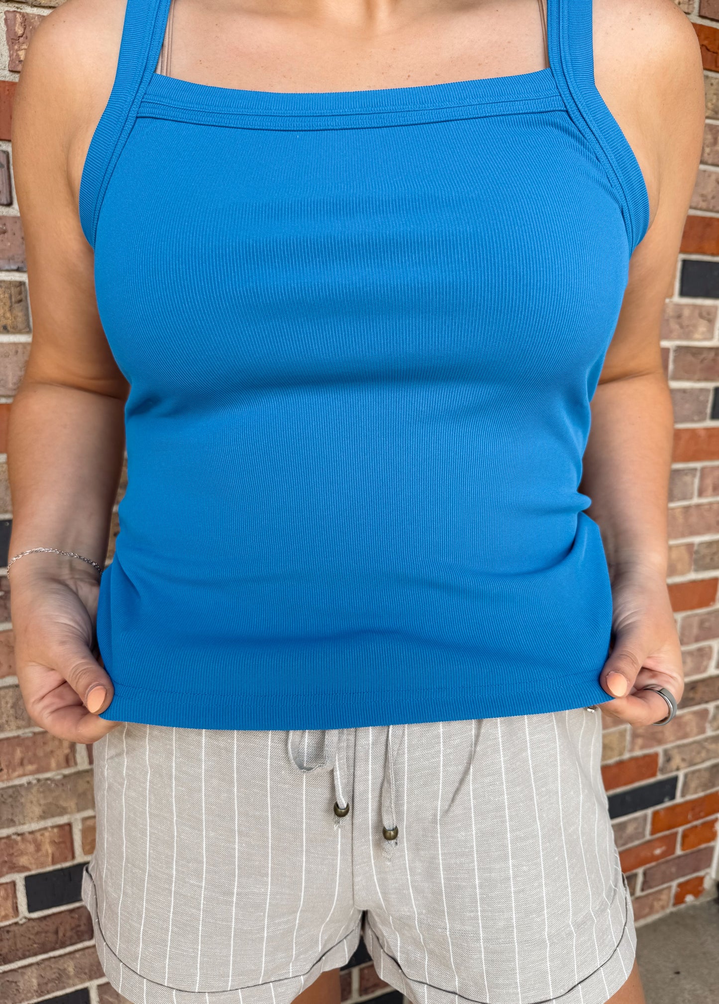 Ribbed Square Neck Tank