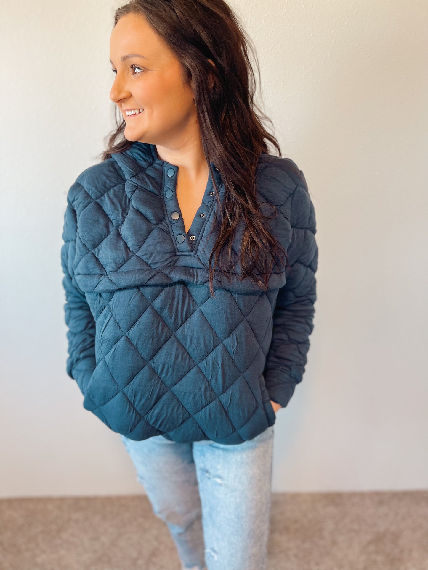 Mono B Quilted Fleece Pullover