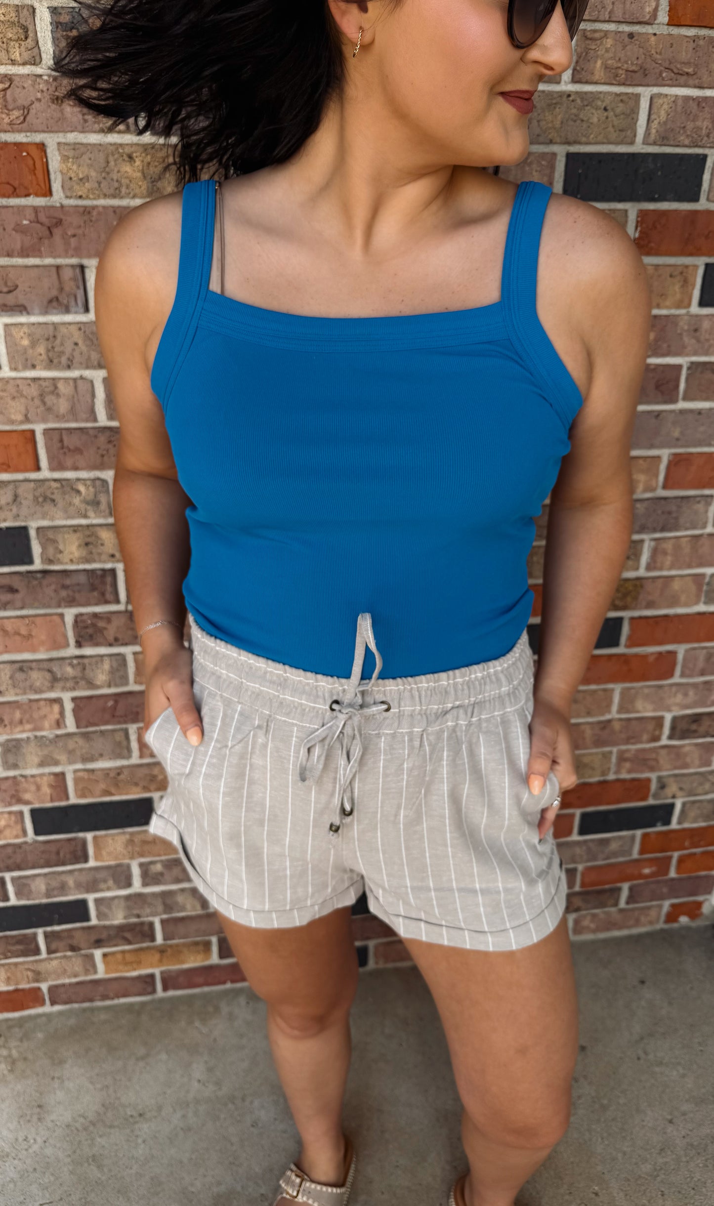 Ribbed Square Neck Tank