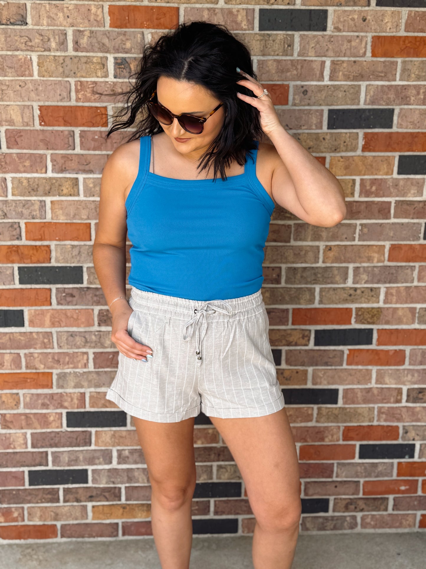 Ribbed Square Neck Tank