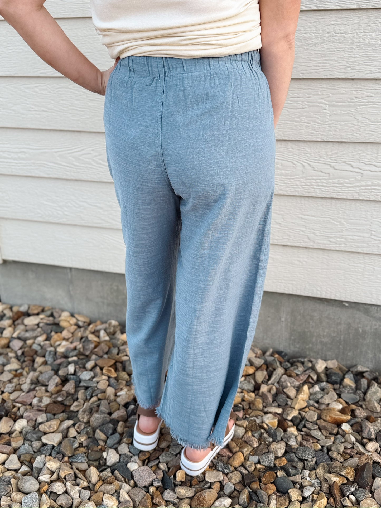 Frayed Wide Leg Pants