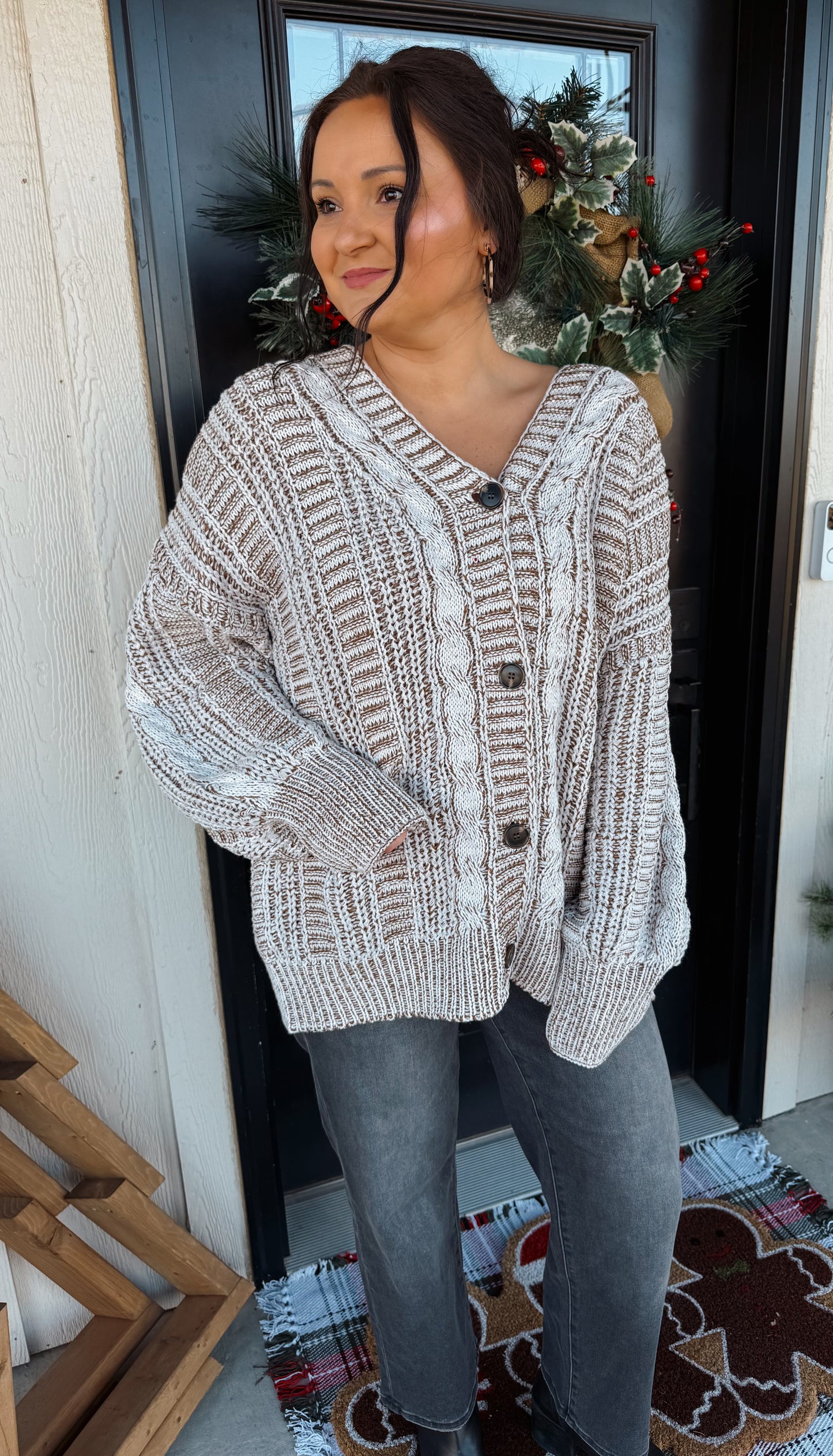 Chunky Cable Sweater Cardigan