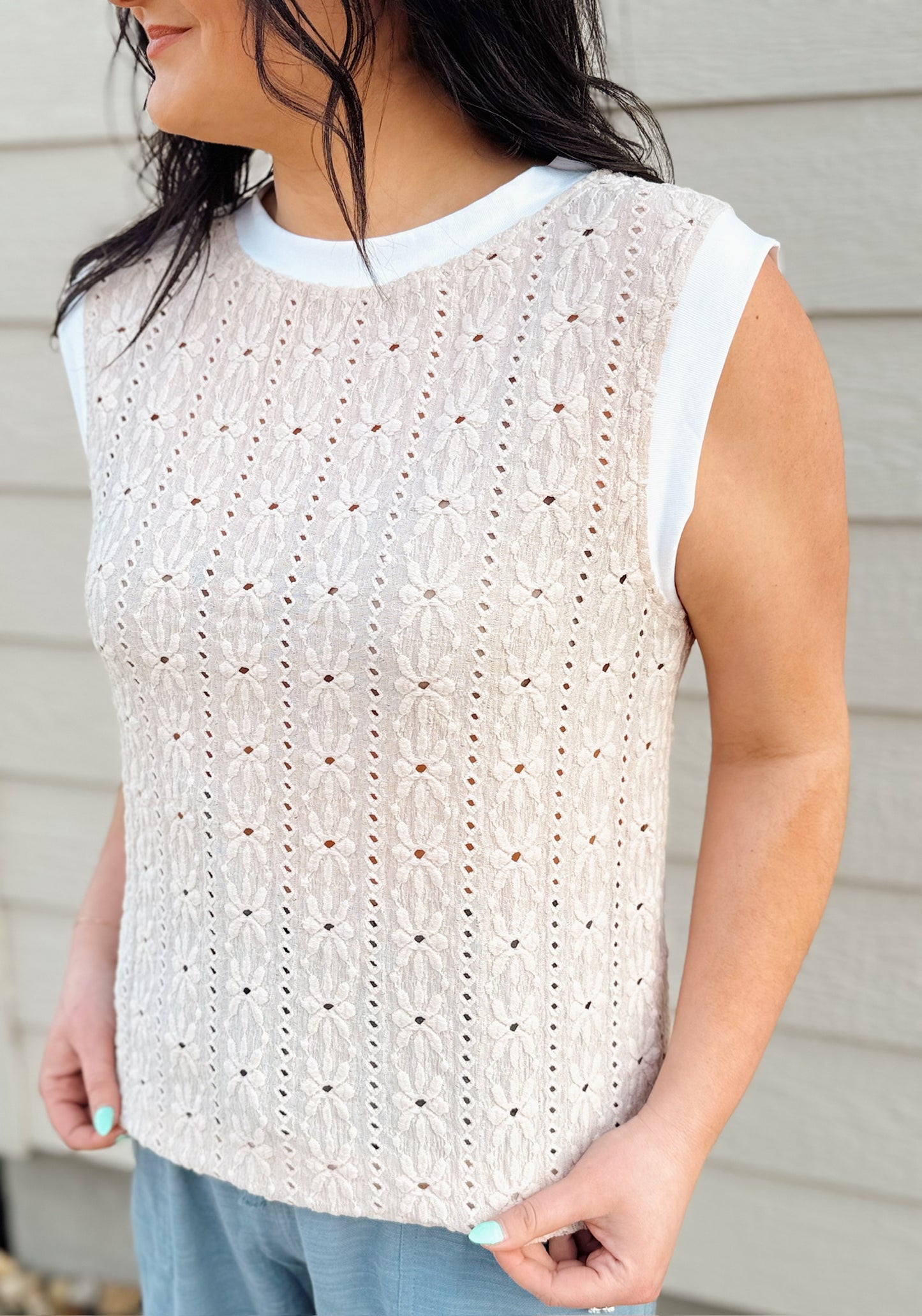 Floral Crew Neck Tank