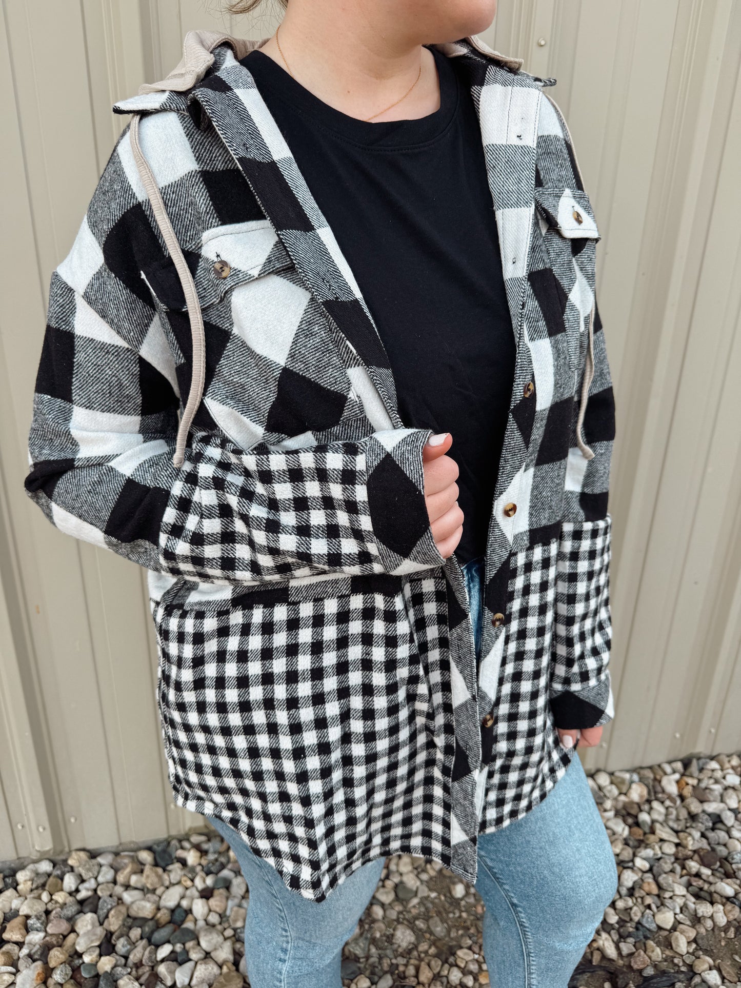 Plaid Hooded Shacket