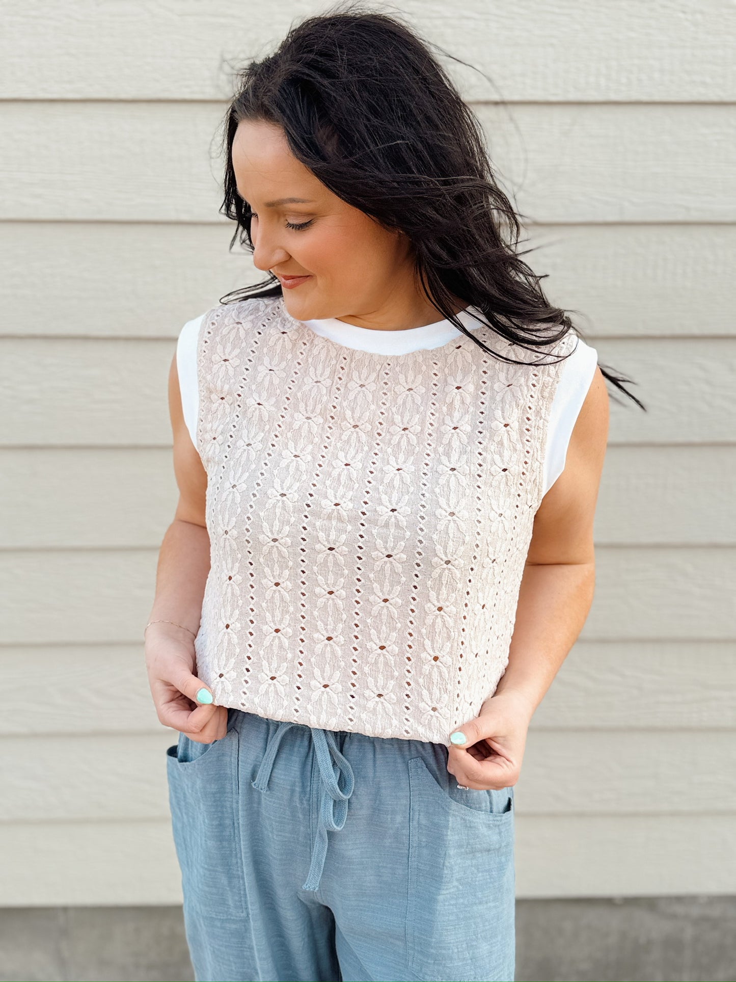 Floral Crew Neck Tank