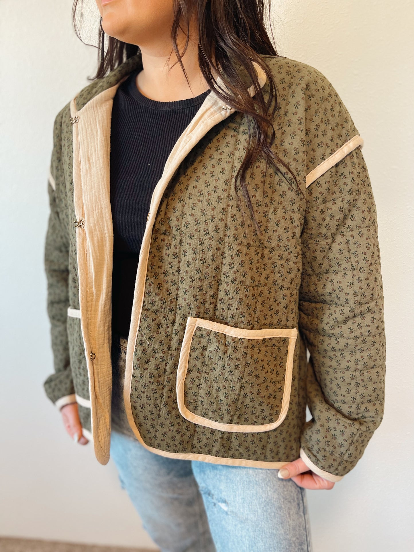 Olive Green Quilted Jacket