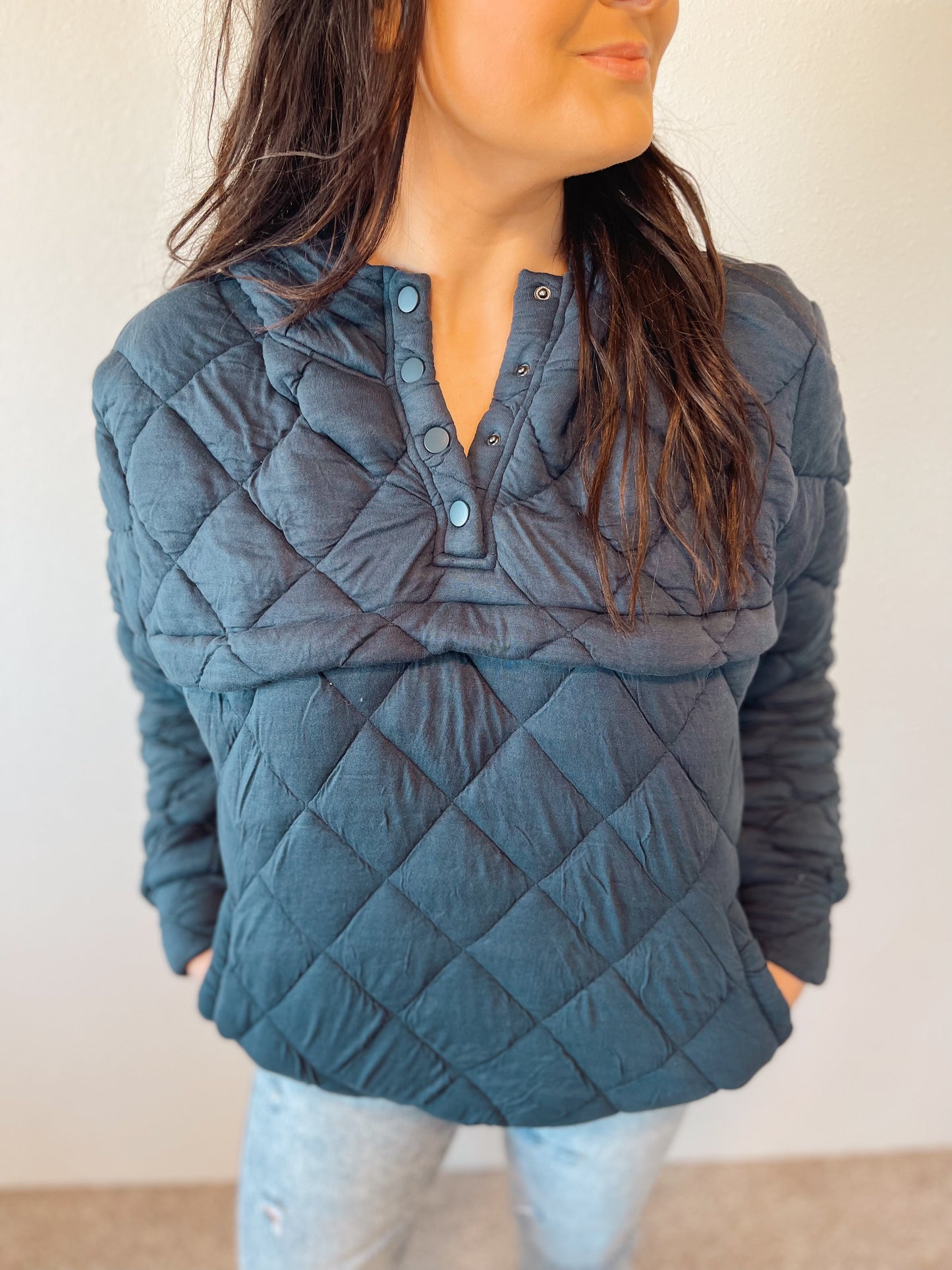 Mono B Quilted Fleece Pullover