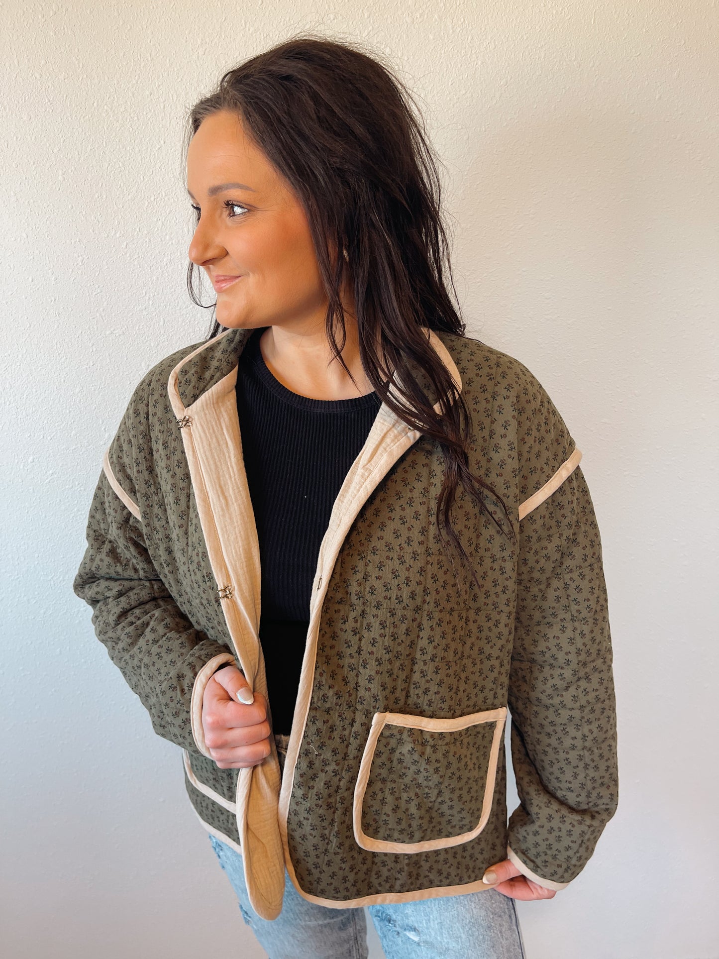 Olive Green Quilted Jacket