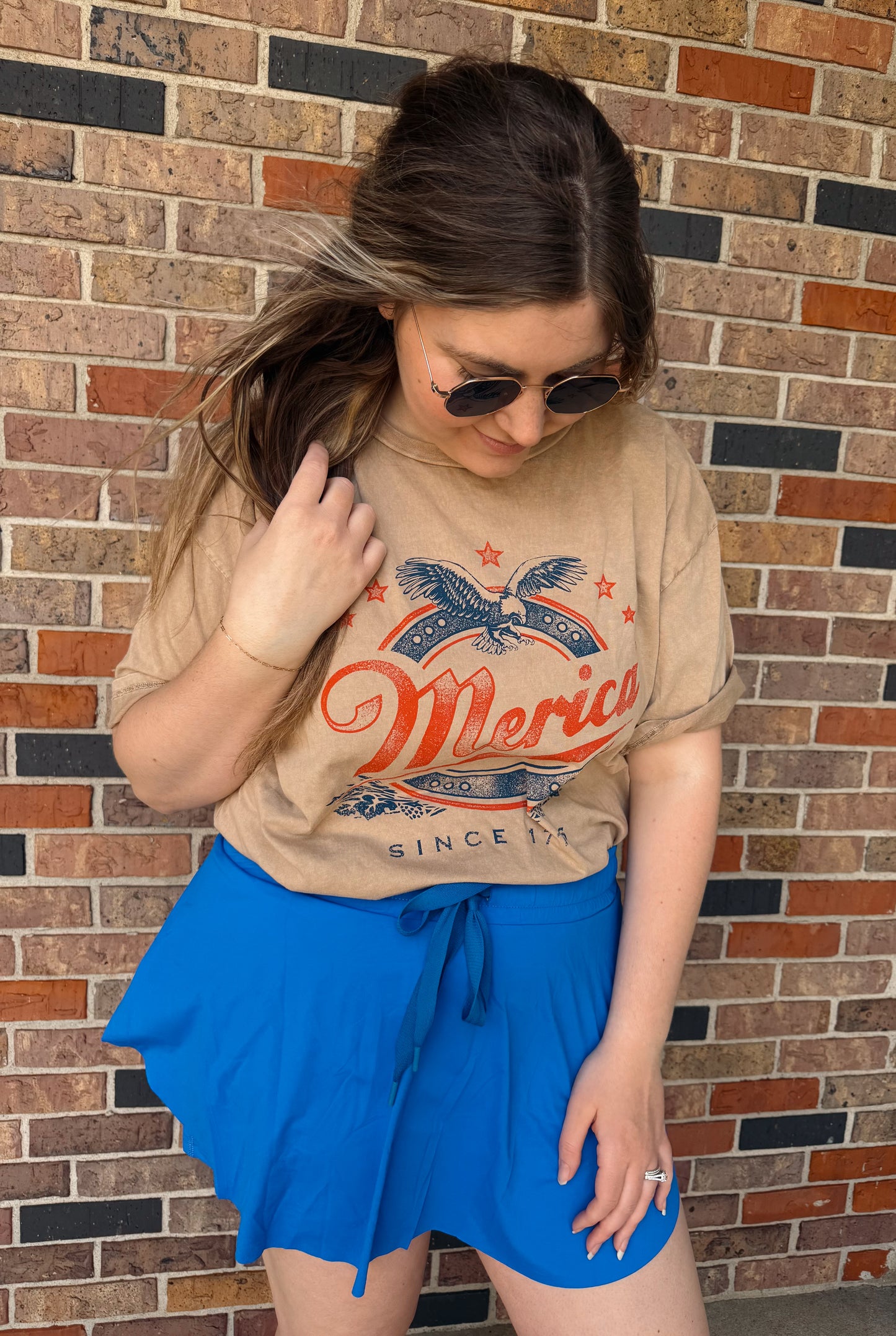 High Waist Drawstring Skort