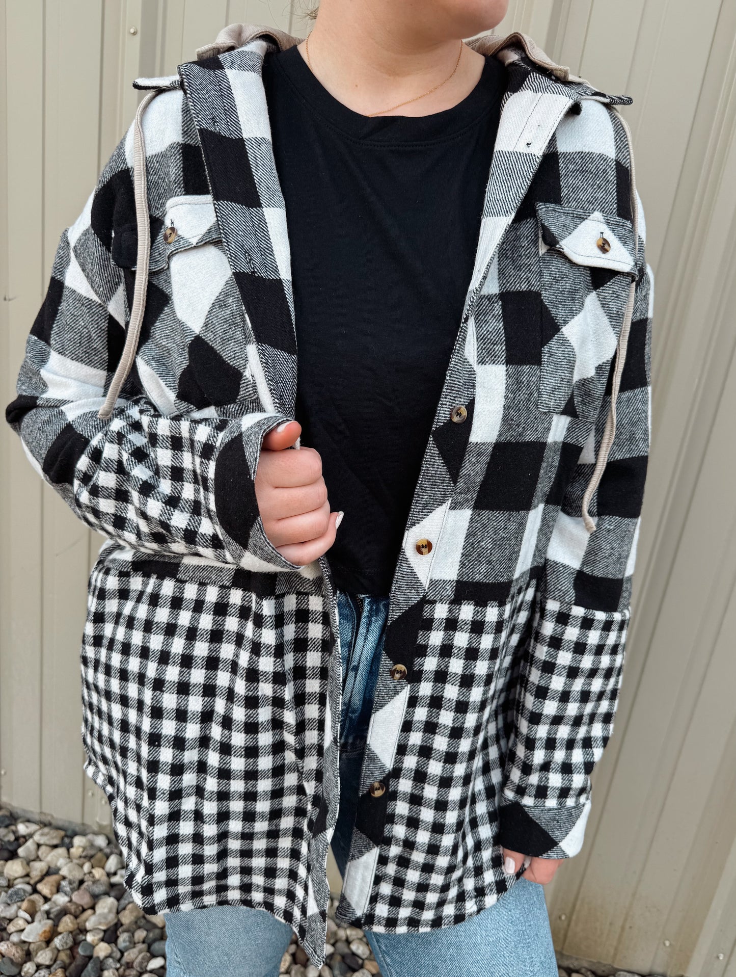 Plaid Hooded Shacket