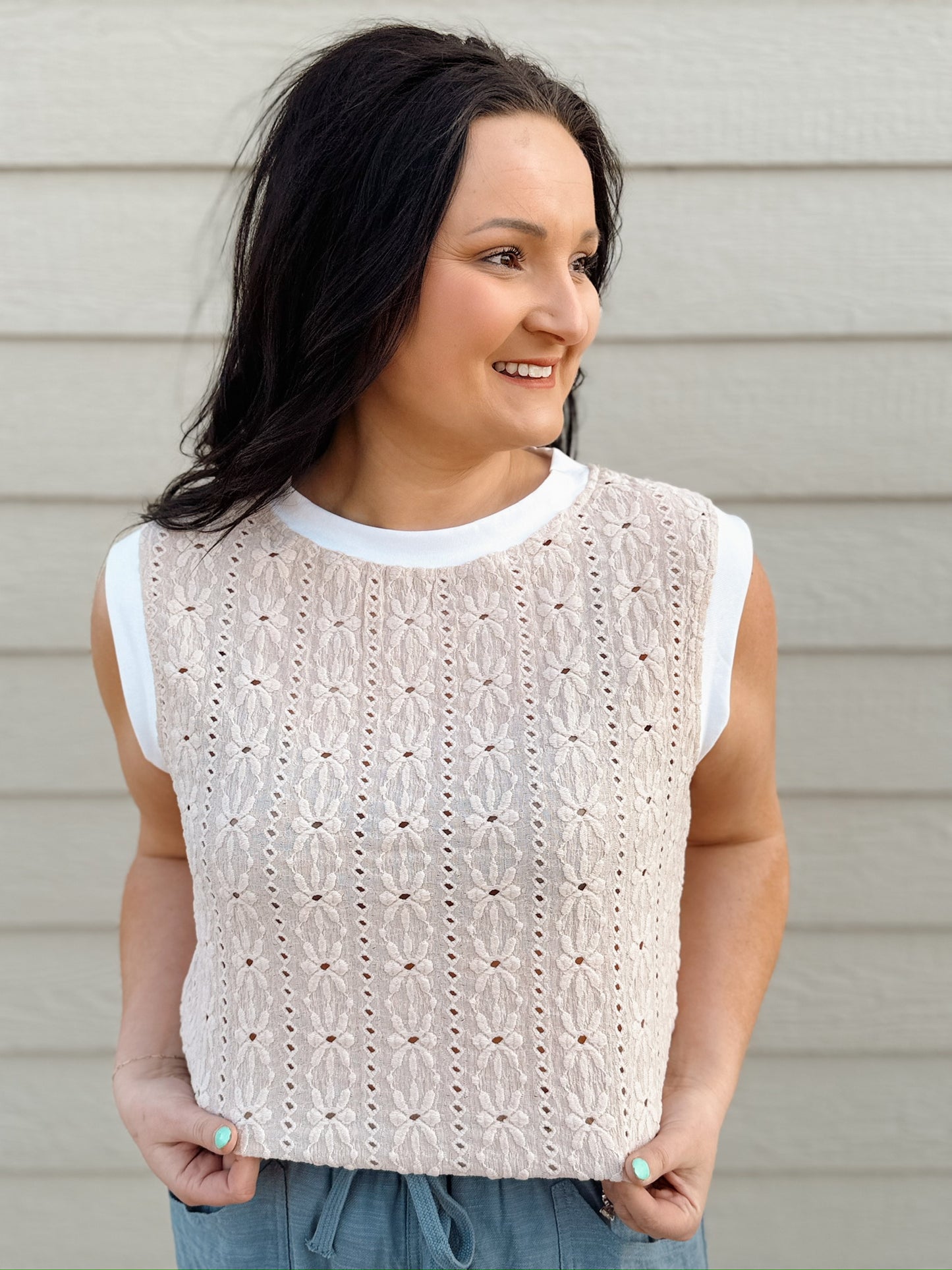 Floral Crew Neck Tank