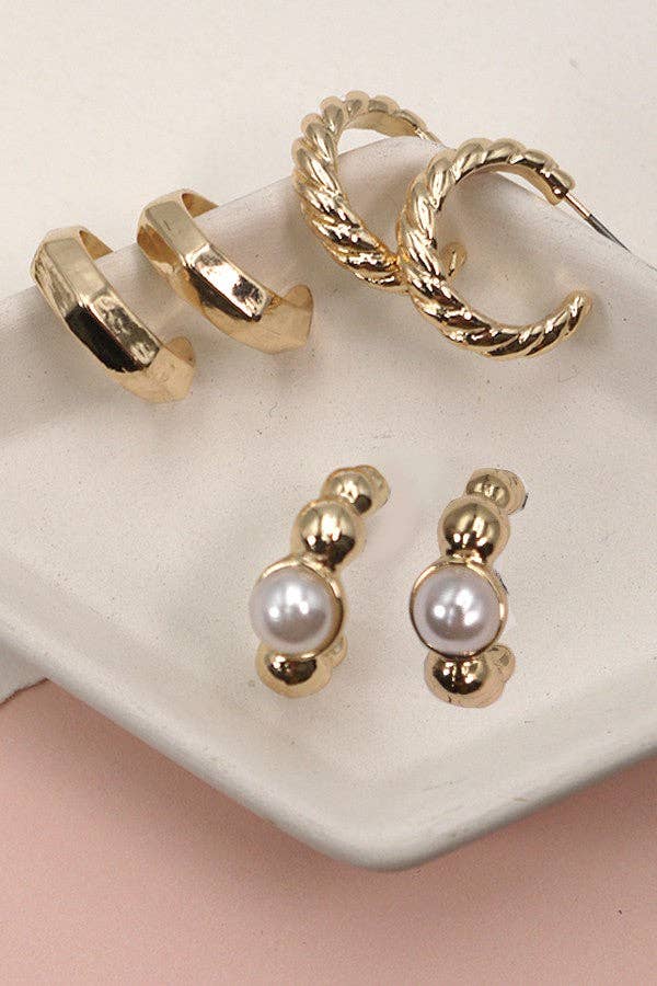 Trip Hoop Huggie Earrings