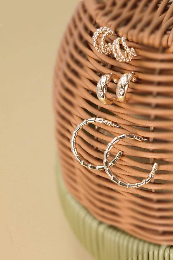 Rhinestone Mini Hoop Trio Set
