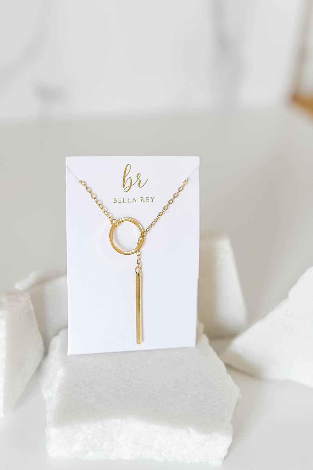 Circle Drop Bar Necklace
