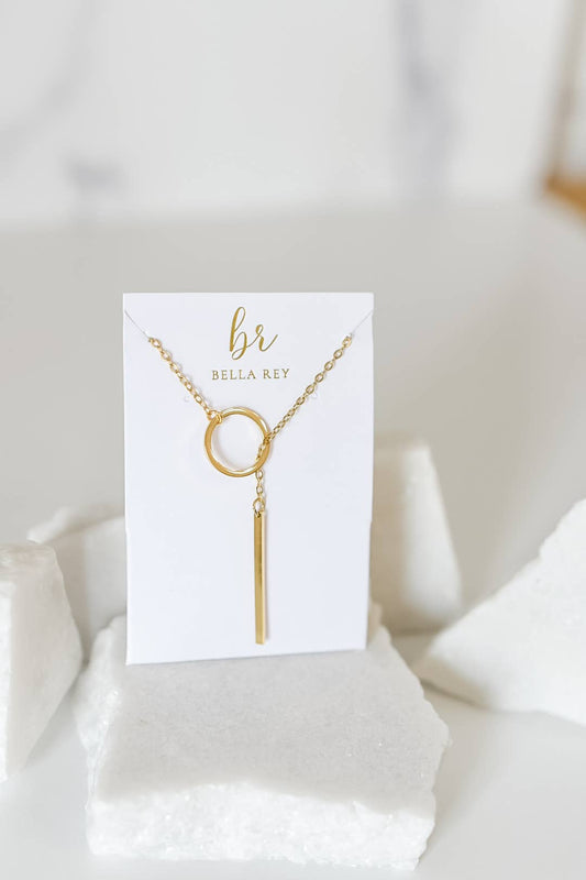 Circle Drop Bar Necklace