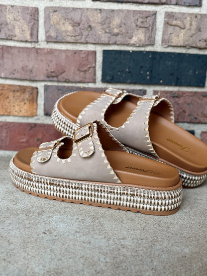 Taupe Platform Sandals