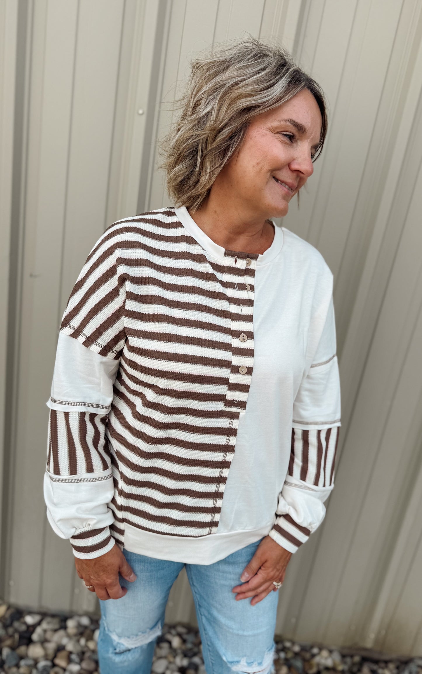 Striped Color Block Pullover