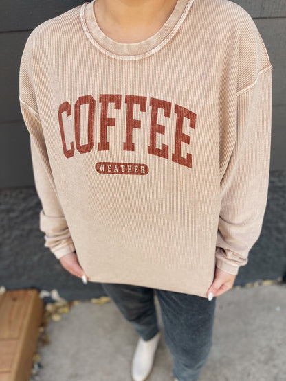 Coffee Weather Vintage Crew