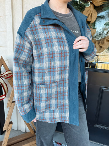 Flannel Corduroy Button Jacket