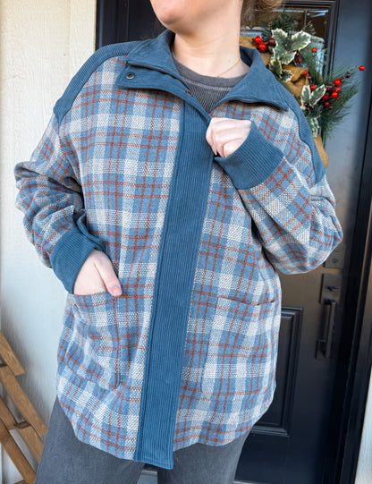 Flannel Corduroy Button Jacket