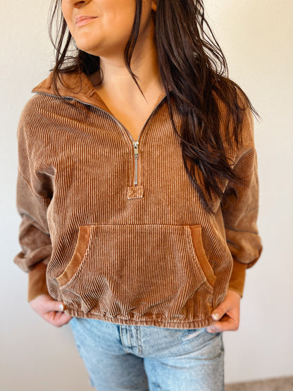 Corduroy Half Zip