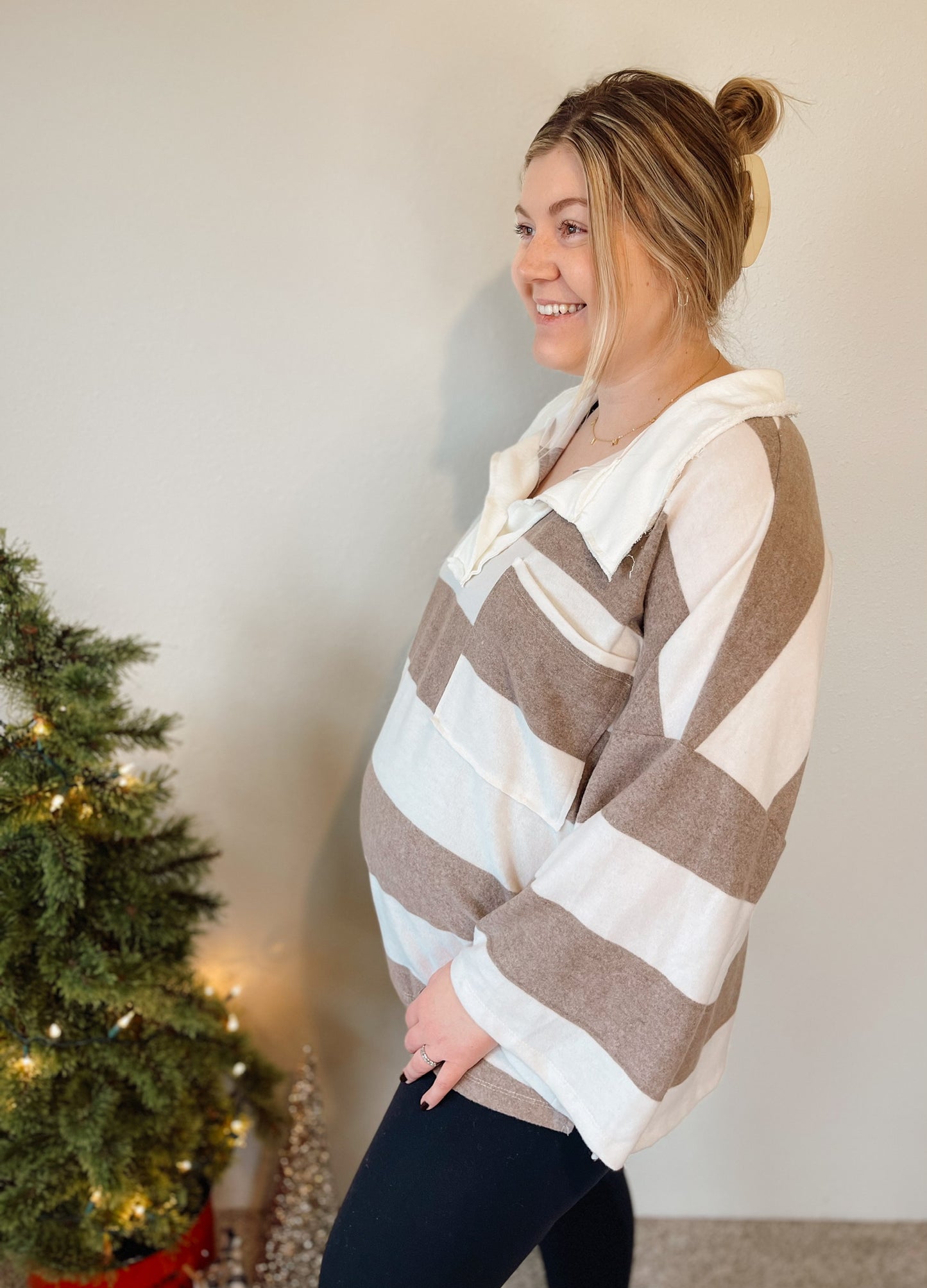 Striped Fleece Pullover