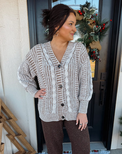 Chunky Cable Sweater Cardigan