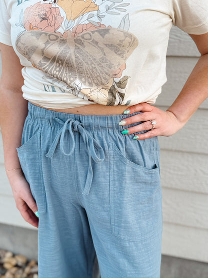 Frayed Wide Leg Pants