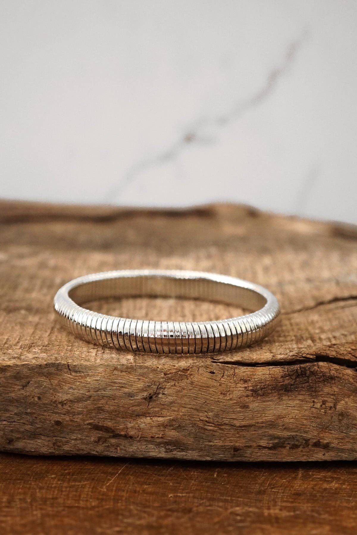 Silver Stretchy Bracelet Bangle