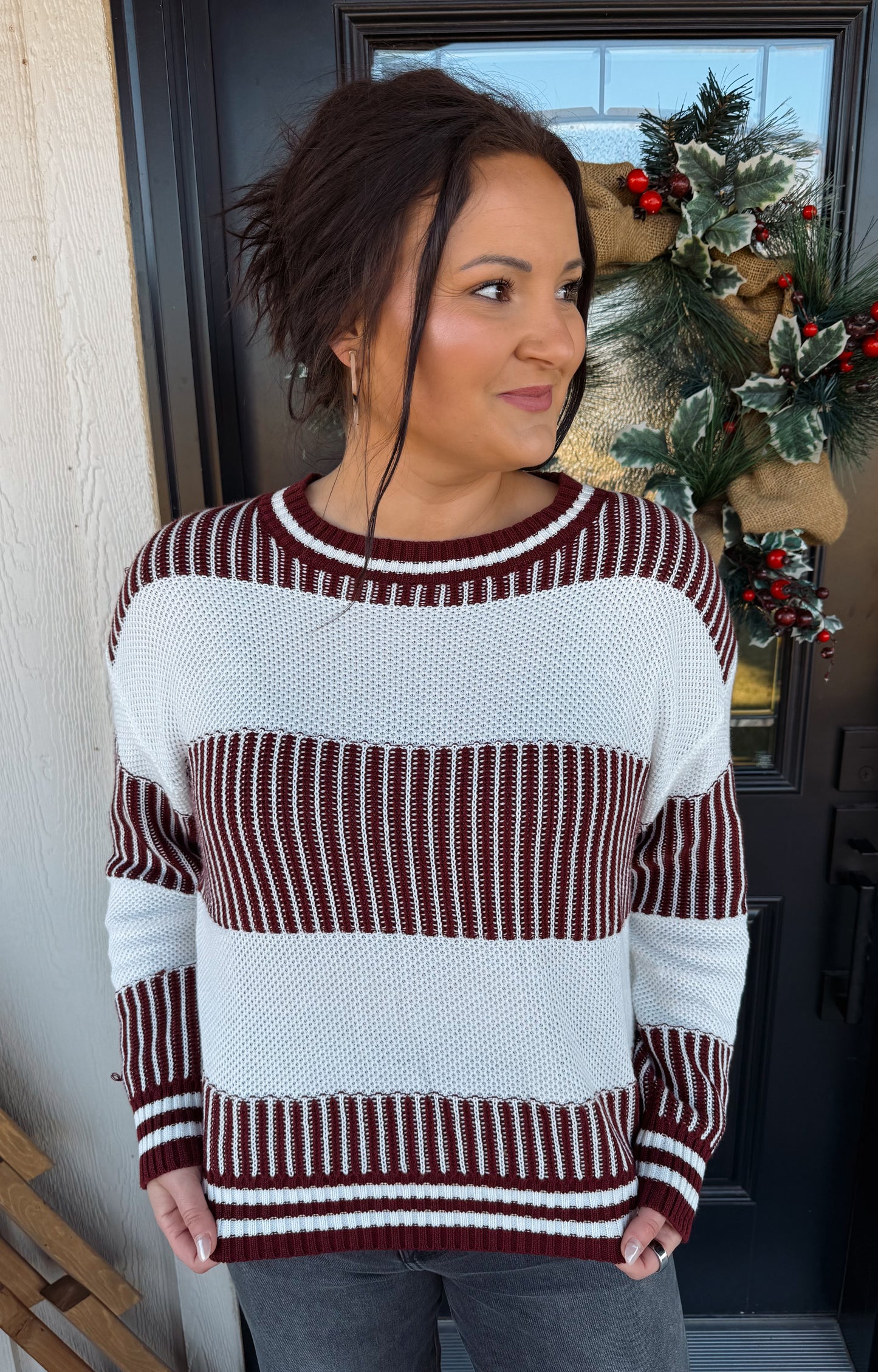 Striped Maroon Sweater