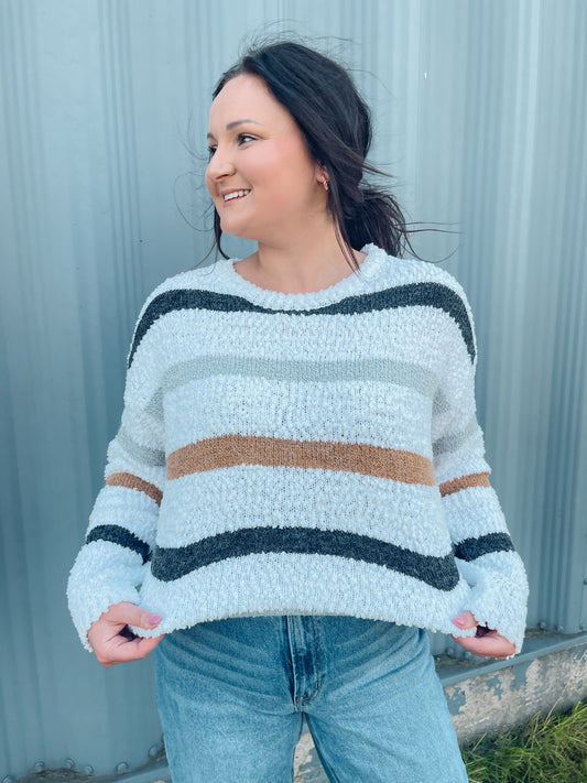 Striped Popcorn Sweater