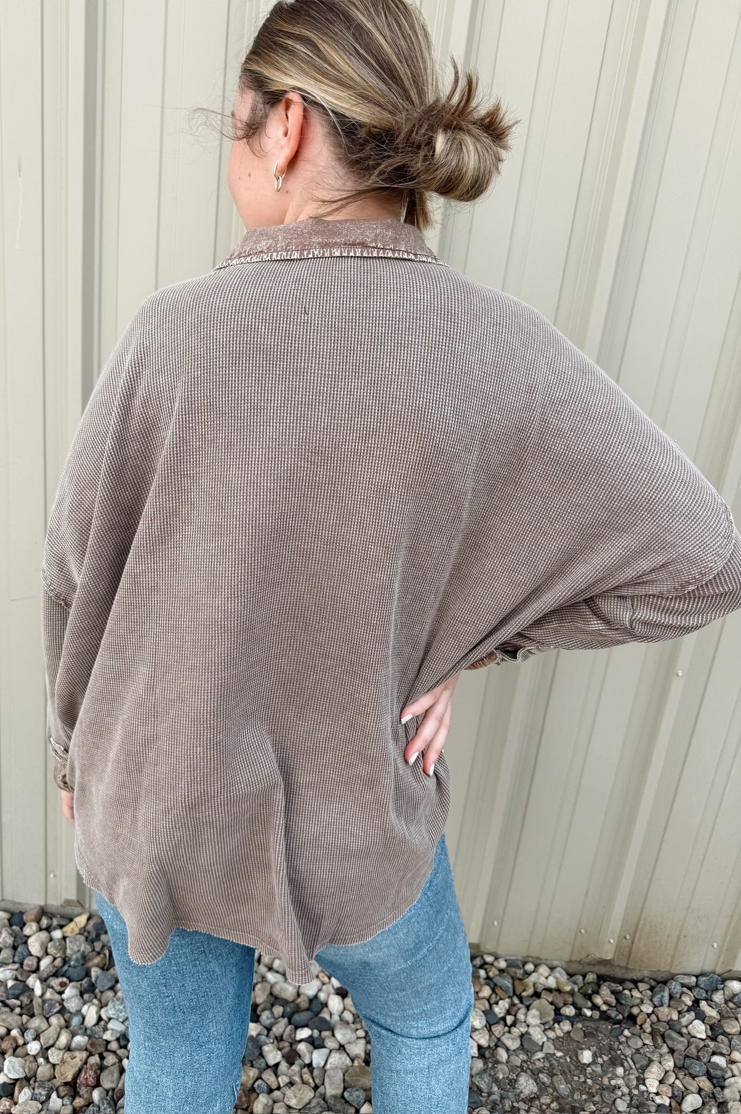 Waffle Knit Henley