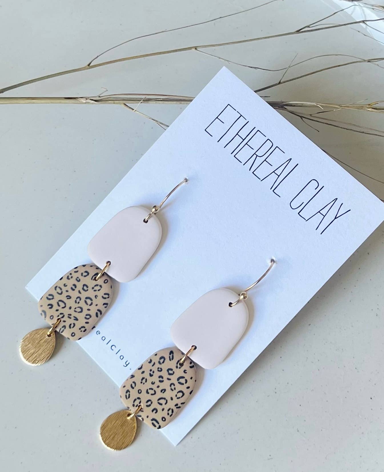 Animal Print Clay Earrings