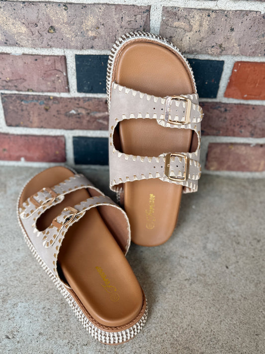 Taupe Platform Sandals