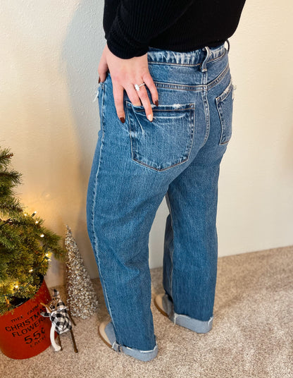 Vervet Cuffed Wide Leg Jeans