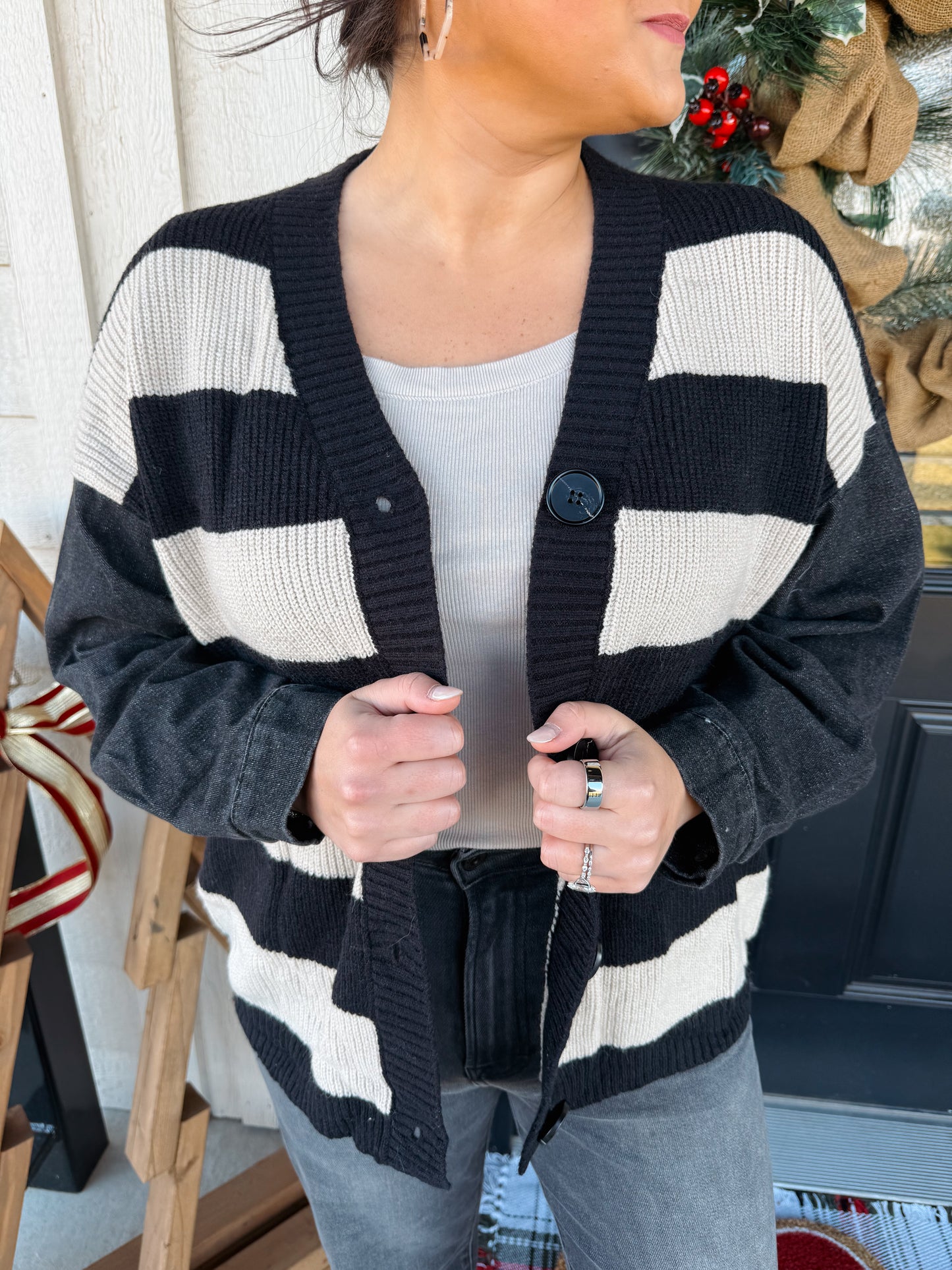 Denim Sleeve Cardigan