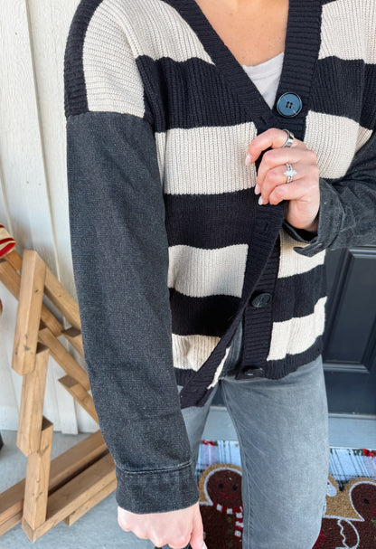 Denim Sleeve Cardigan