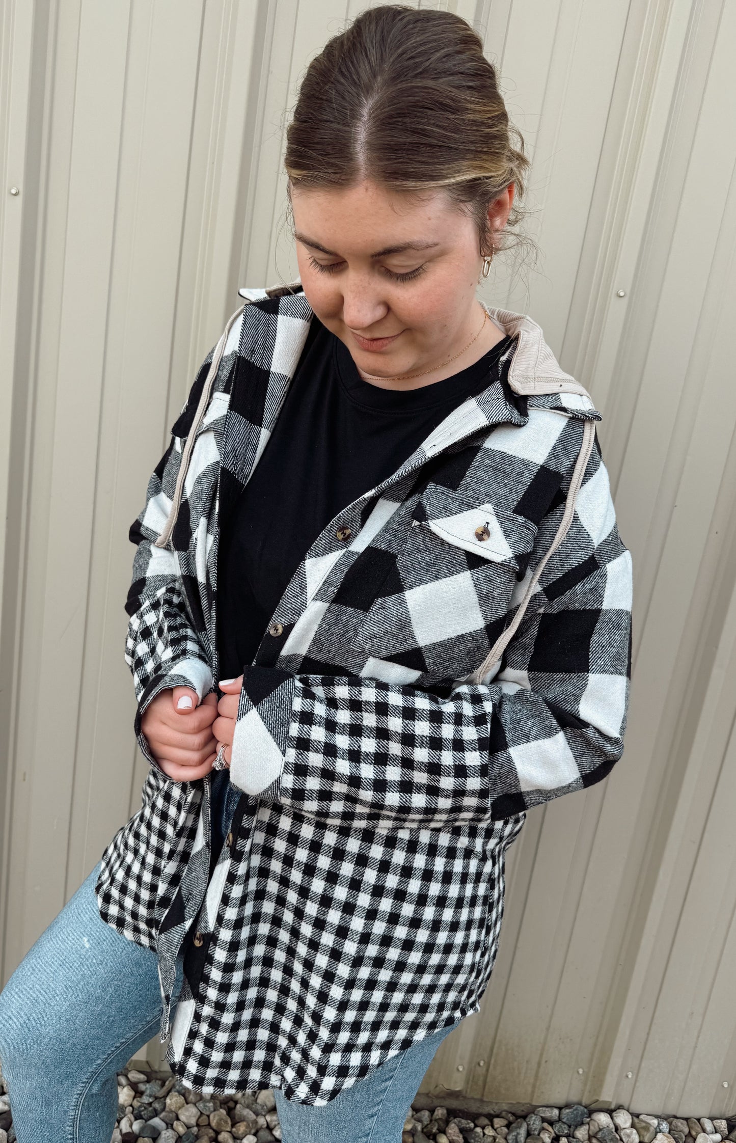 Plaid Hooded Shacket