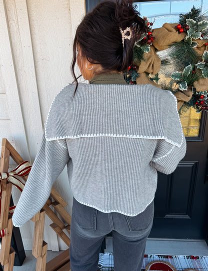 Stitch Detailed Sweater Cardigan