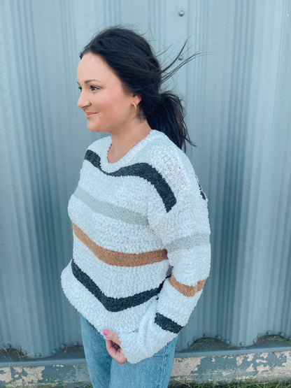 Striped Popcorn Sweater