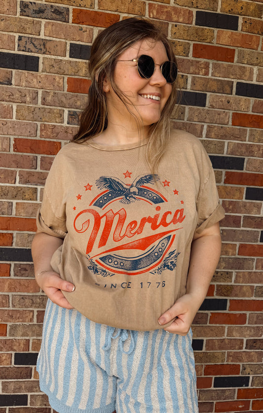 Merica Oversized Graphic Tee