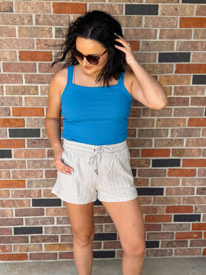 Ribbed Square Neck Tank