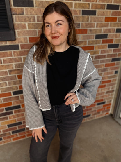 Stitch Detailed Sweater Cardigan