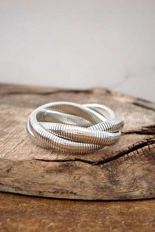 Silver Stretchy Bracelet Bangle