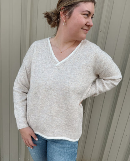 Drop Shoulder Hi-Low Sweater