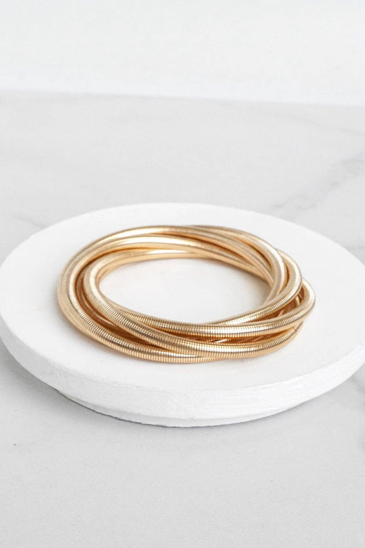 Gold Stretchy Bracelet Bangle